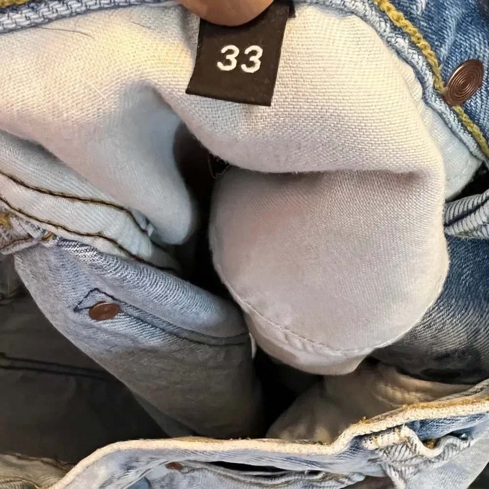 Hudson Button Up Destroyed Jeans with Paint